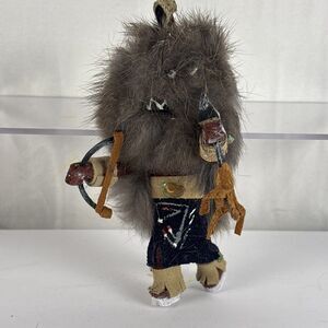 Najavo Buffalo Dancer Kachina Doll 5"H Signed NP Handmade